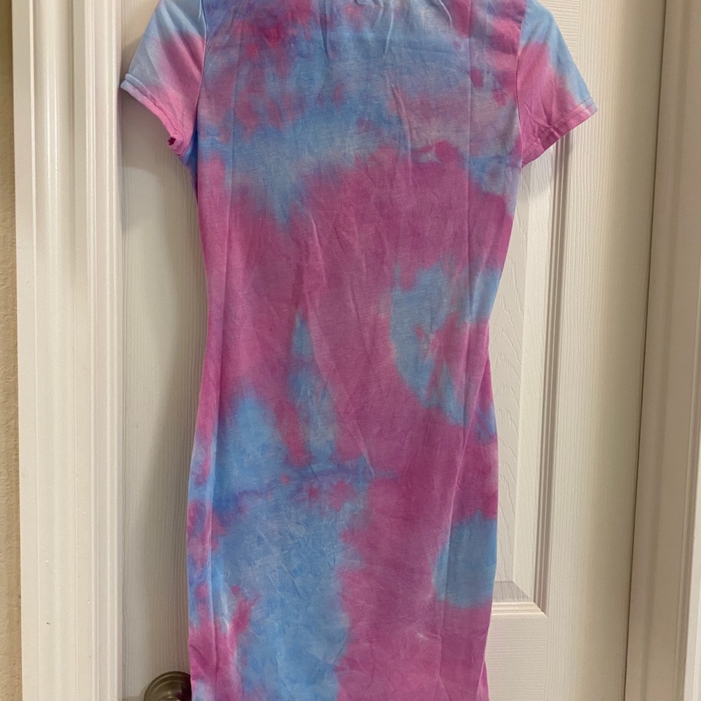 Tie dye shirt dress
